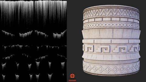 Substance Designer Leaking Generator and ancient maya style Trimsheet