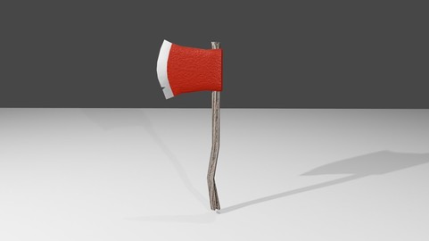 Axe Red - Machado Vermelho Low-poly 3D model