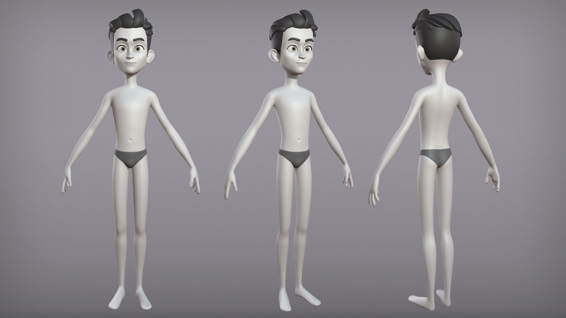 ArtStation - Male and female cartoon characters base mesh | Resources