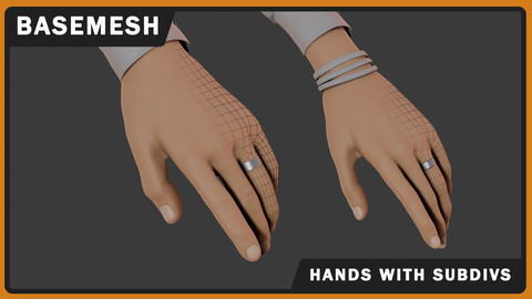 Stylized Male & Female Hands Basemeshes