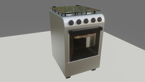 Cooker - Stove - Four Burner - Fogao 4 Bocas Low-poly 3D model
