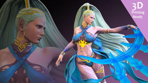 Shiva FF7 Remake 3D printing ready fanart