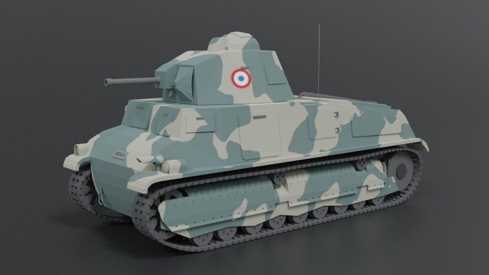 ArtStation - Low Poly Cartoon Somua S35 Tank | Game Assets