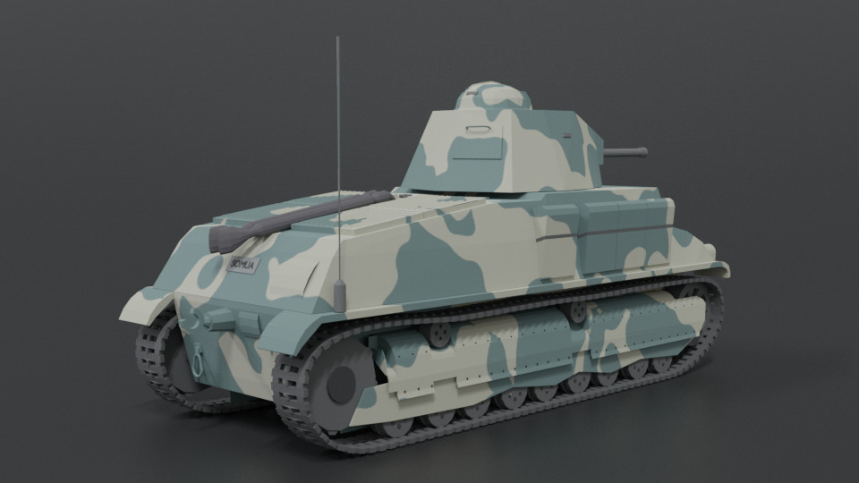 ArtStation - Low Poly Cartoon Somua S35 Tank | Game Assets