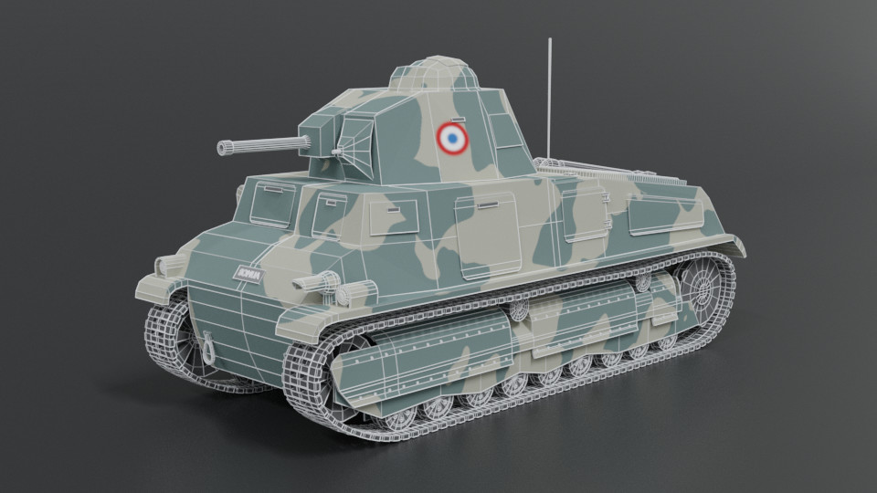 ArtStation - Low Poly Cartoon Somua S35 Tank | Game Assets