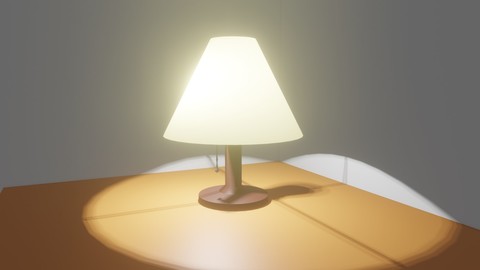 Bedside Lamp - Lampshade - Abajur Low-poly 3D model