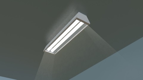 Light - Fluorescent Lamp - Luz - Lampada Fluorescente Low-poly 3D model