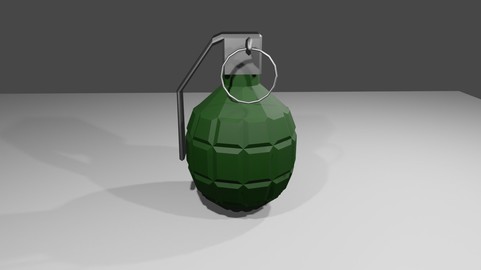 Grenade - Hand - Bomb - Granada - Explosive Low-poly 3D model