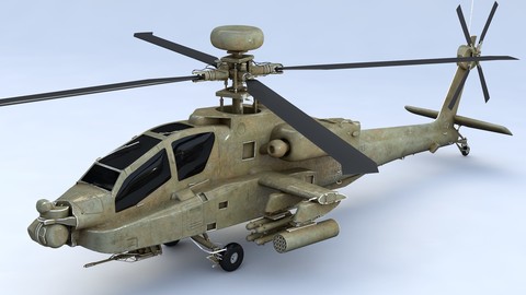 Boeing AH 64 APACHE Military Helicopter 3D Model