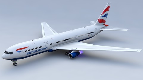 British Airways 767 3D Model