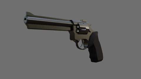 Black Revolver 44 - Magnum - Gun - Weapon - Arma Low-poly 3D model