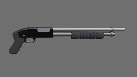 Shotgun 12 - Gun Weapon - Escopeta Low-poly 3D model