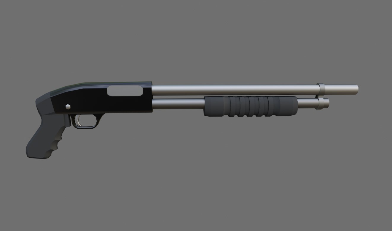 ArtStation - Shotgun 12 - Gun Weapon - Escopeta Low-poly 3D model