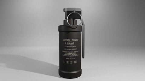 Flash Grenade - Flare Explosive - Granada Low-poly 3D model