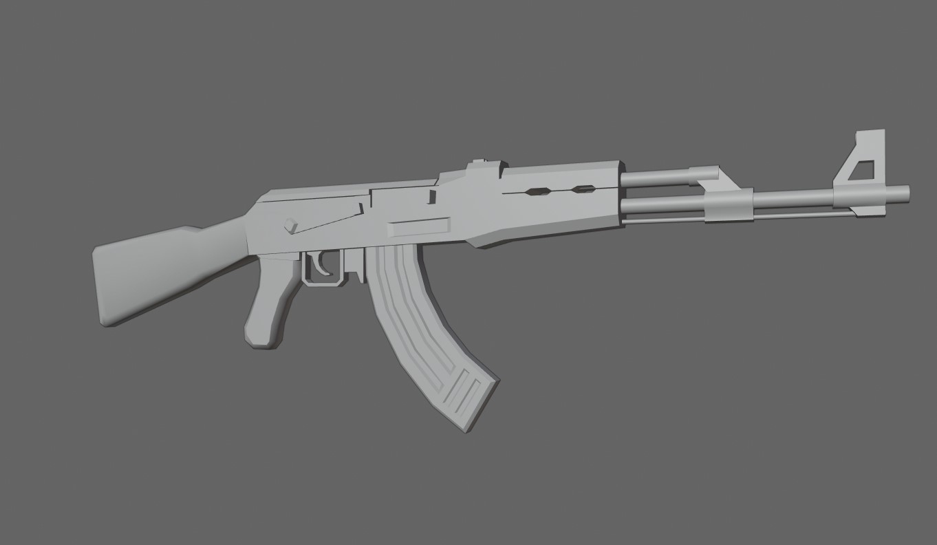 ArtStation - AK-47 Rifle Dark wood - Machinegun - Fuzil - Metralhadora ...