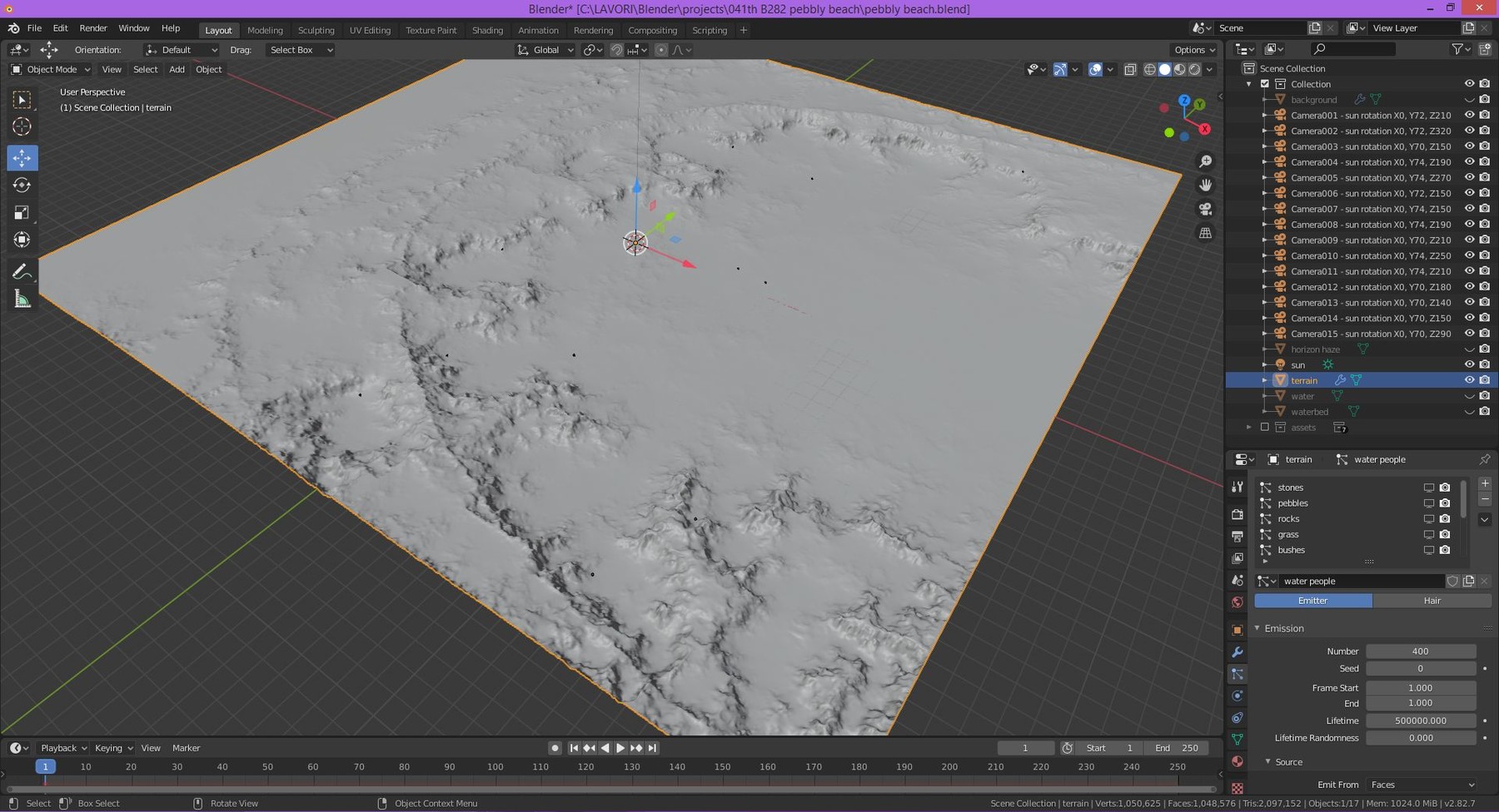 ArtStation Pebbly beach in Blender Resources