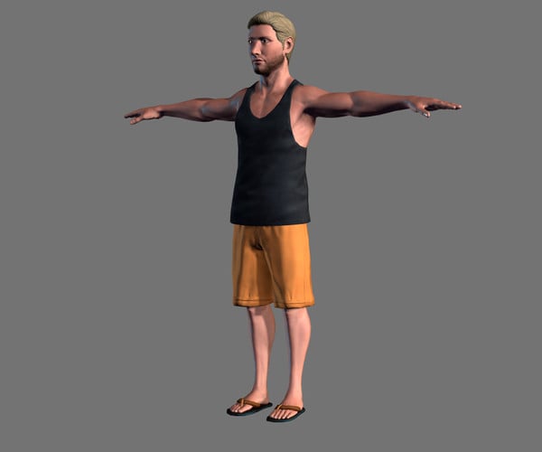 ArtStation - Animated Man -Rigged 3d game character Low-poly 3D model ...