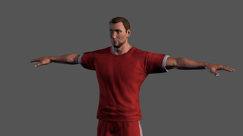 Animated Sportsman-Rigged 3d game character Low-poly 3D model