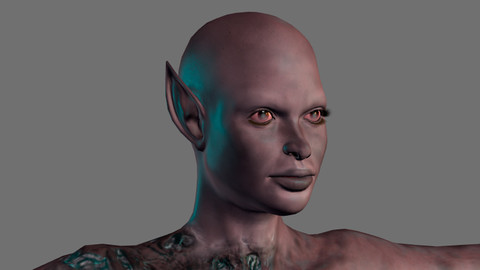 Animated Zombie Elf-Rigged 3d game character Low-poly 3D model