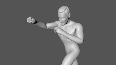 Decorative Man Sculpture Low-poly 3D model