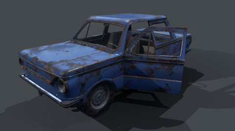 ZAZ-968M (Rust)  (Low poly/game-ready, optimized)