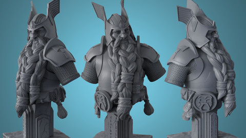 Dwarf bust for 3D Print