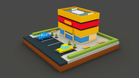 Cinema mall -Low Poly