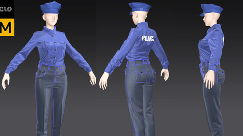 women s police  uniform TEBAO-BAF   security uniform safty uniform Marvelous Designer Project