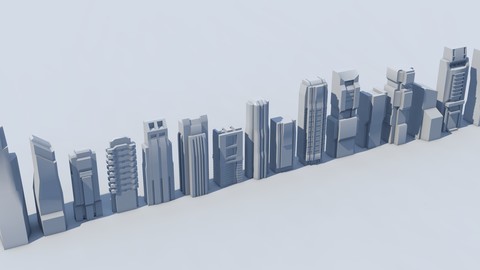 futuristic architecture set 003