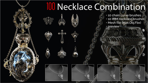 100 necklace combination brush