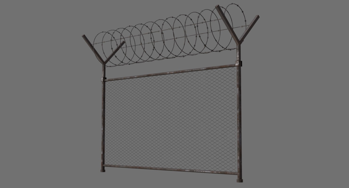 ArtStation Barbed Wire Fence 1B Game Assets