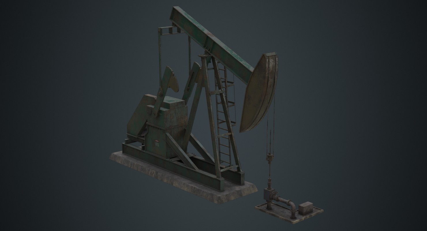 ArtStation Oil Pumpjack 1B Game Assets