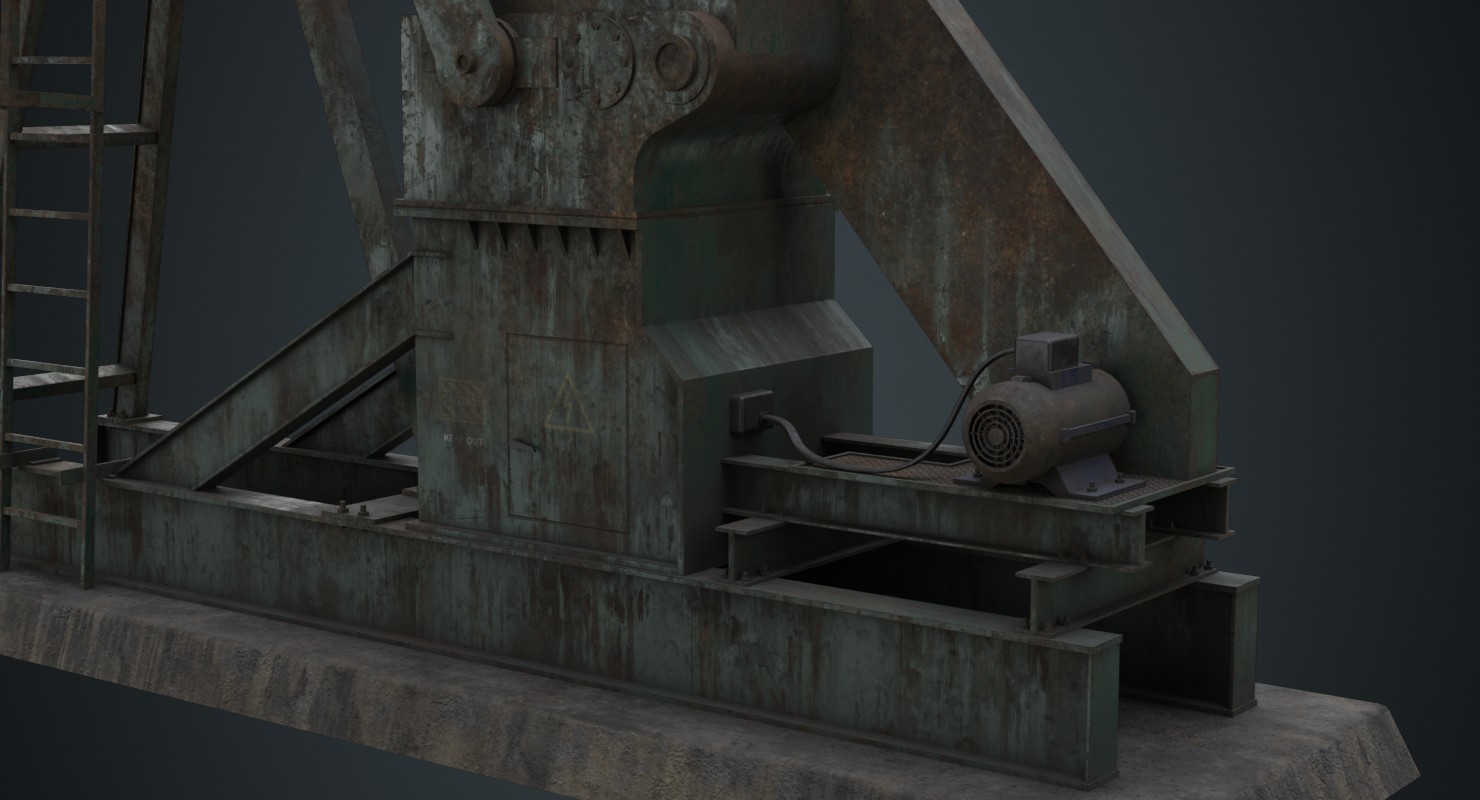 ArtStation Oil Pumpjack 1B Game Assets
