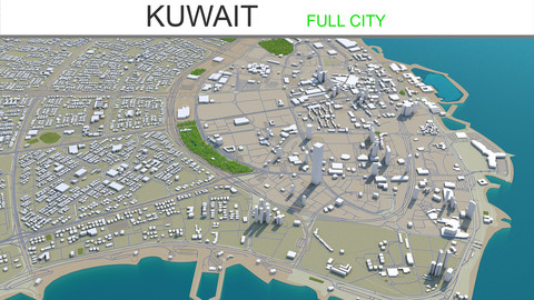 Kuwait City 3D Model 220 km
