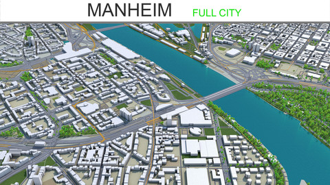 mannheim City germany  3D Model  40km