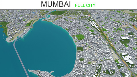 Mumbai City 3D Model 50km