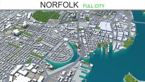 Norfolk City 3D model 40km