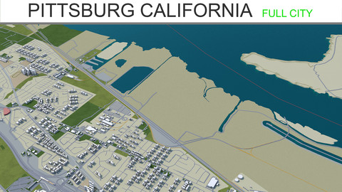 Pittsburg City California 3D Model 30Km