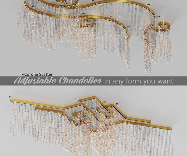 Adjustable Crystal String Chandelier, Create Chandelier In Blender