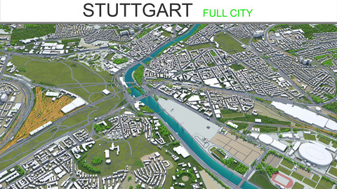 Stuttgart City 3D Model  35km