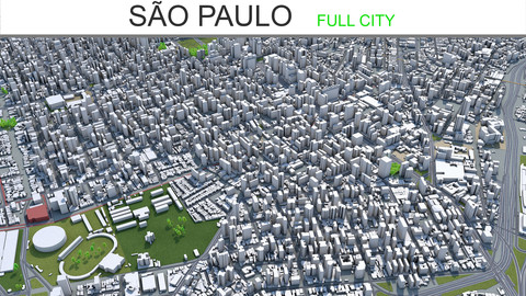 São Paulo City 3D Model 90 km