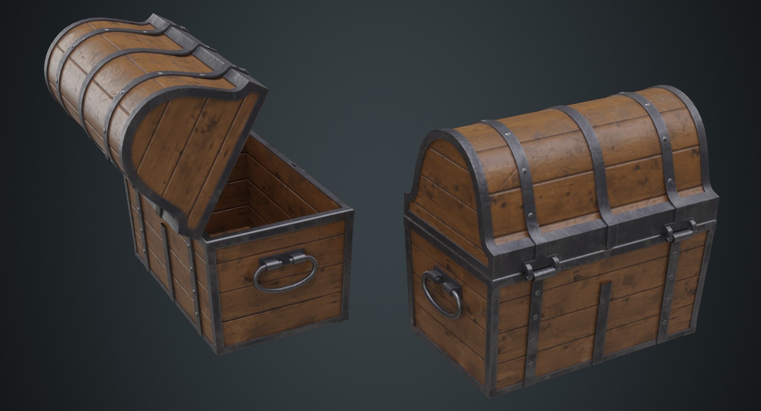 ArtStation Wooden Chest 1A Game Assets