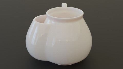 White ceramic teapot