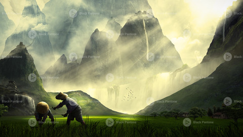 Fantasy Landscape Chinese Magic Valley