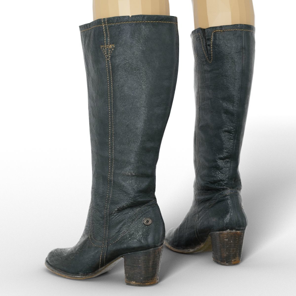 ArtStation - Vintage Boot Black Leather Tall | Resources