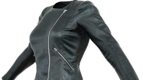 Vintage Jacket Black Leather Slim