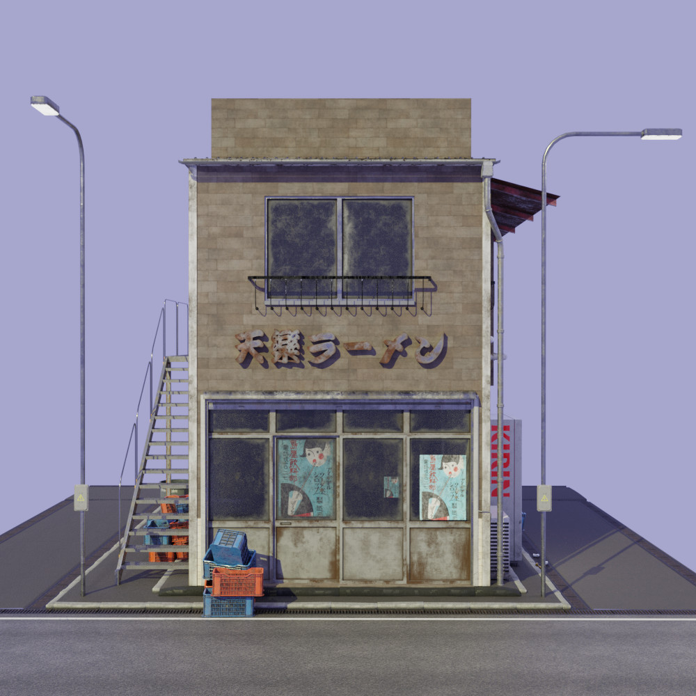 ArtStation - Old Japanese Ramen Shop |古いラーメン屋 | Game Assets