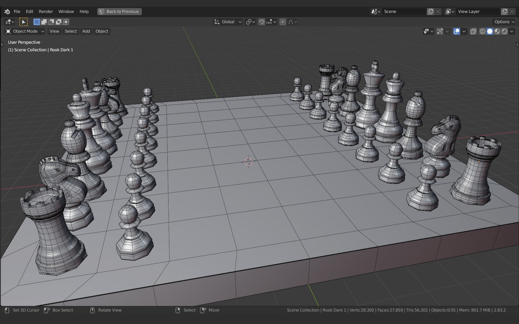 Artstation Chess Set 3d Model Blender Resources