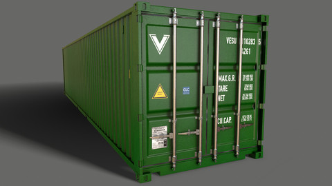 PBR 40 ft Shipping Cargo Container - Green