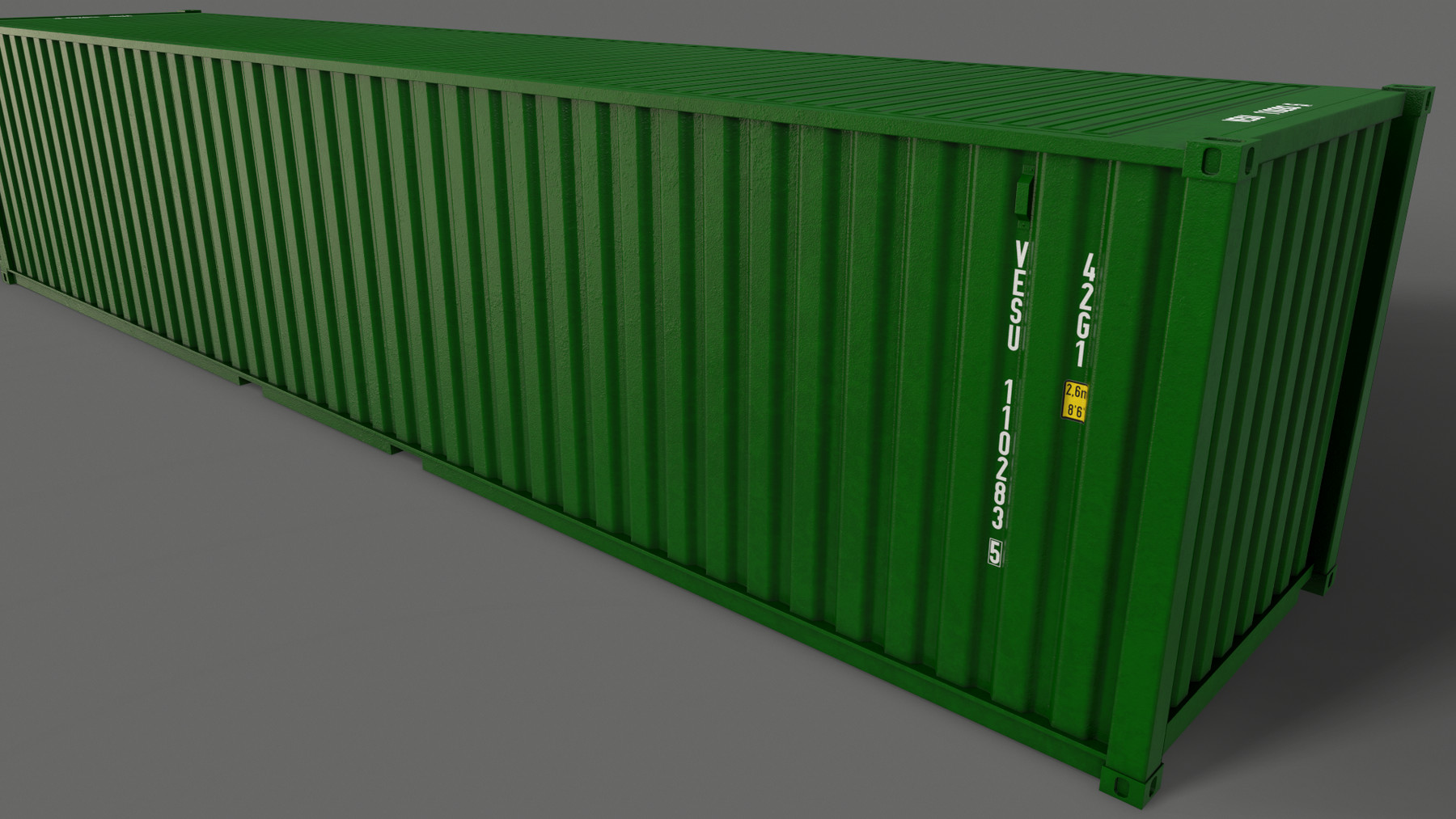 ArtStation PBR 40 ft Shipping Cargo Container Green Game Assets